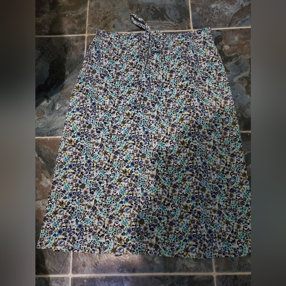 Sky blue floral skirt